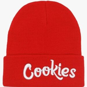 MEN'S COOKIES ORIGINAL LOGO Winter Knitted Beanie (Red-White)